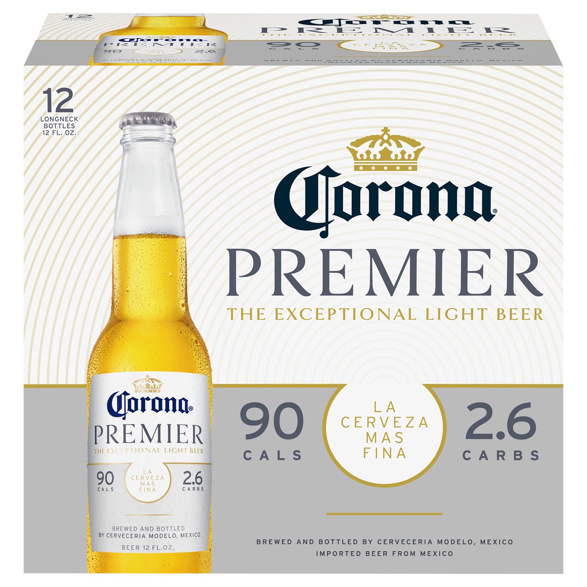 slide 1 of 112, Corona Premier Mexican Lager Light Beer, 12 pk 12 fl oz Bottles, 4.0% ABV, 12 ct; 12 fl oz