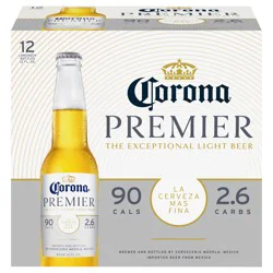 Corona Premier Mexican Lager Light Beer, 12 pk 12 fl oz Bottles, 4.0% ABV