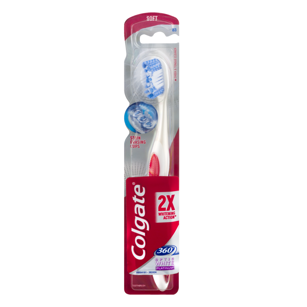 slide 1 of 1, Colgate 360 Optic White Platinum Soft Toothbrush, 1 ct