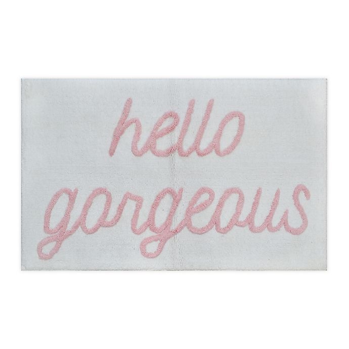 slide 1 of 4, Wamsutta Hello Gorgeous'' Bath Rug - Pink/White'', 20 in x 33 in