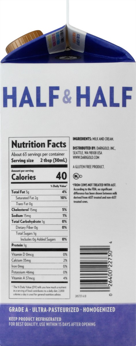 slide 5 of 13, Darigold Half & Half 64 fl oz, 64 fl oz