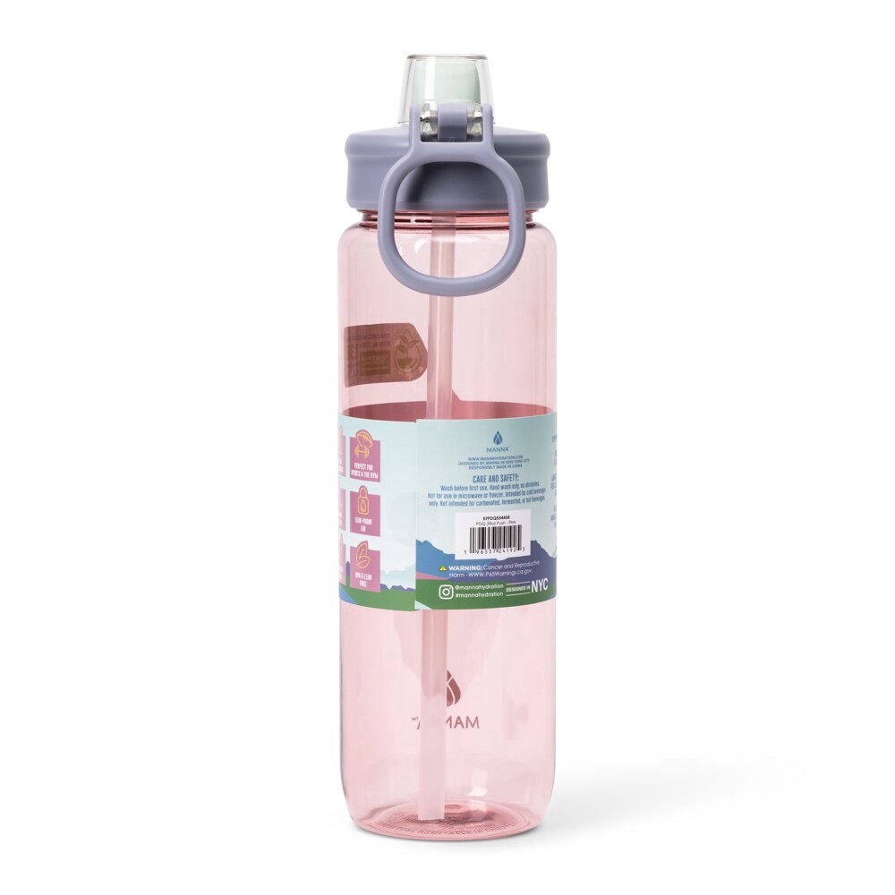 slide 4 of 4, Manna™ Push™ Water Bottle - Pink, 39 oz
