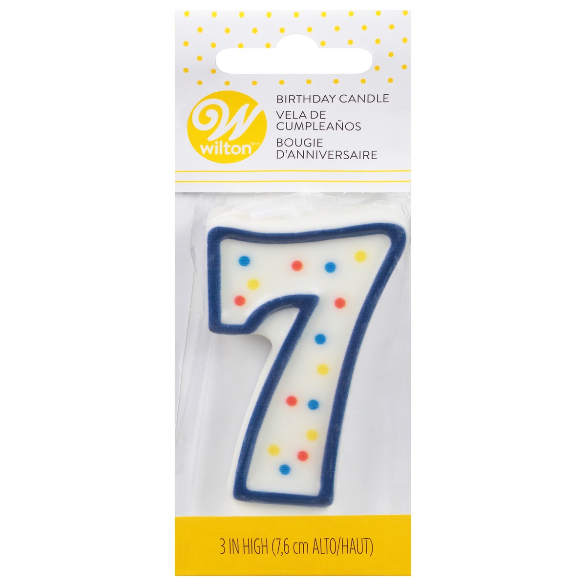 slide 1 of 9, Wilton 3 Inch 7 Birthday Candle 1 ea, 1 ct