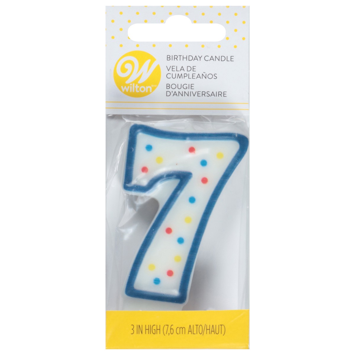 slide 1 of 9, Wilton 7 Birthday Candle 3 Inch 1 ea, 1 ct