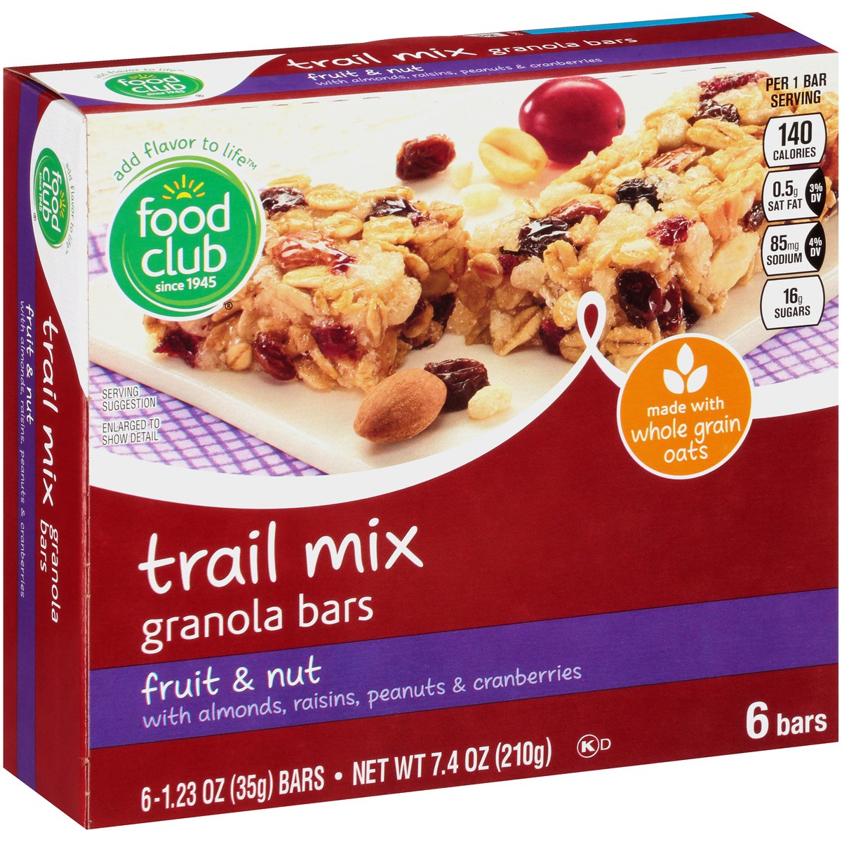 slide 2 of 10, Food Club Granola Bars, Trail Mix, Fruit & Nuts, 7.4 oz