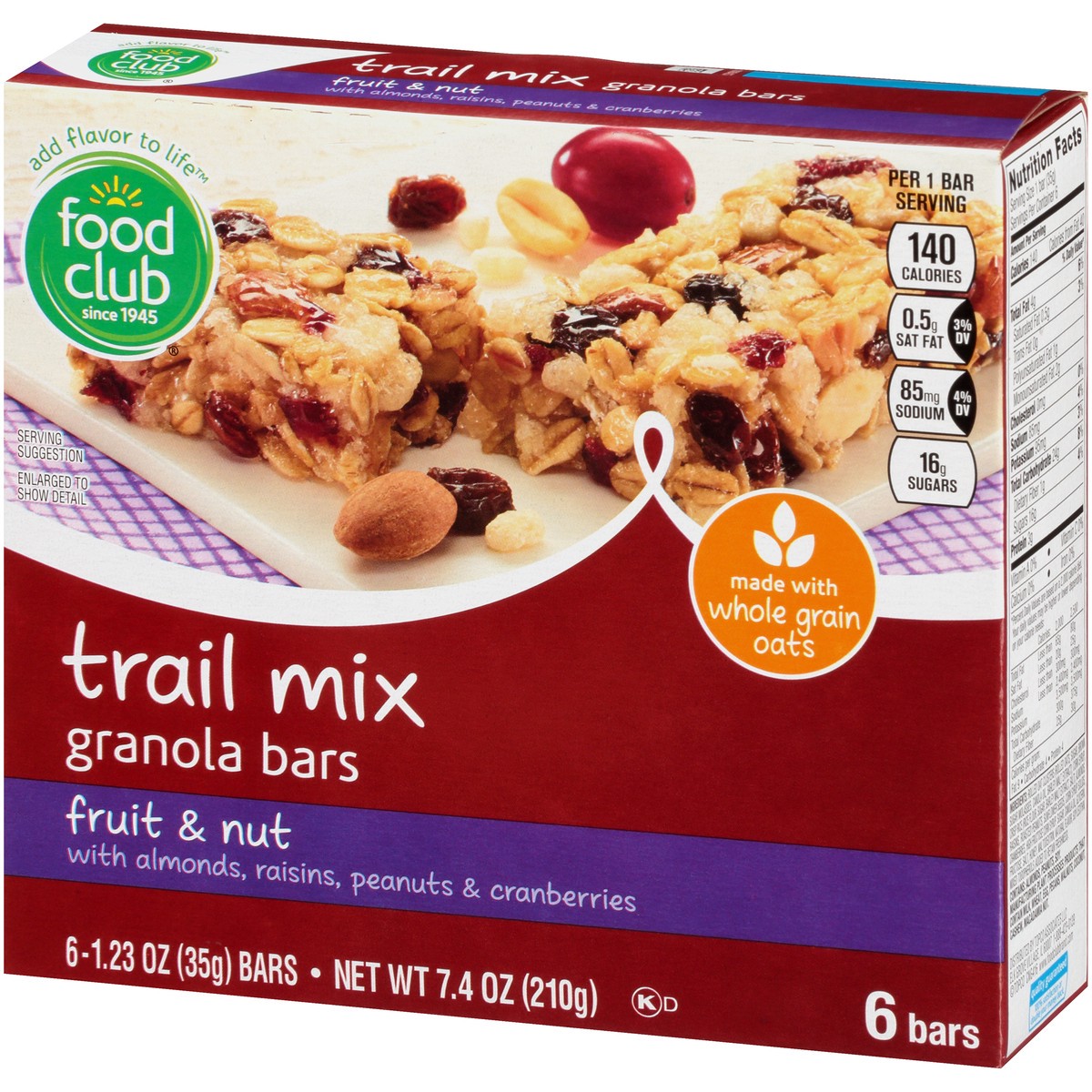 slide 3 of 10, Food Club Granola Bars, Trail Mix, Fruit & Nuts, 7.4 oz