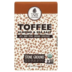 Taza Organic Toffee Almond & Sea Salt Dark Chocolate
