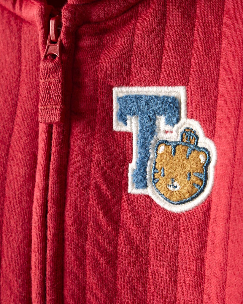 slide 2 of 2, Carter's Carters Baby Boy Tiger Quilted Long-Sleeve Jumpsuit - Red Red 24M, 1 ct