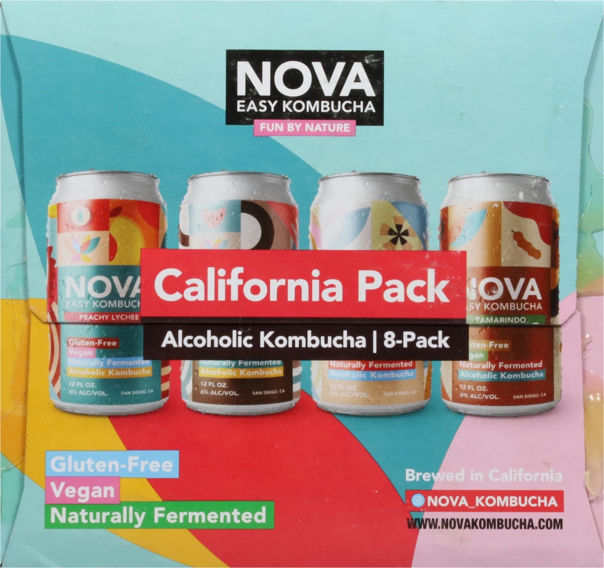 slide 12 of 13, Nova Easy Kombucha California Variety Pack 8 Pack In Cans - 12 Fl. Oz., 12 fl oz