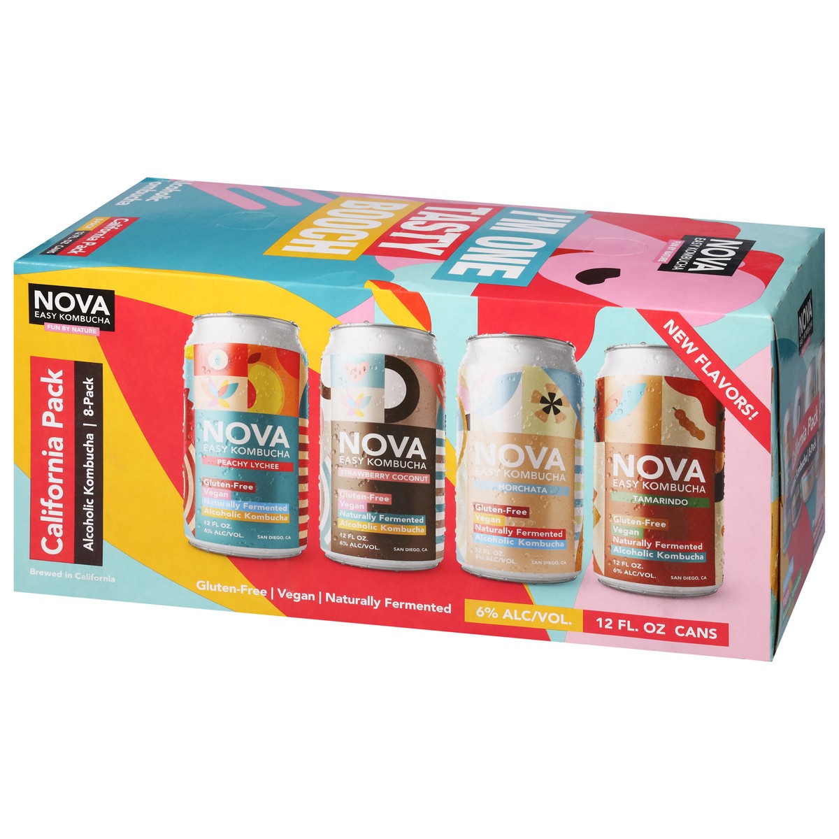 slide 13 of 13, Nova Easy Kombucha California Variety Pack 8 Pack In Cans - 12 Fl. Oz., 12 fl oz