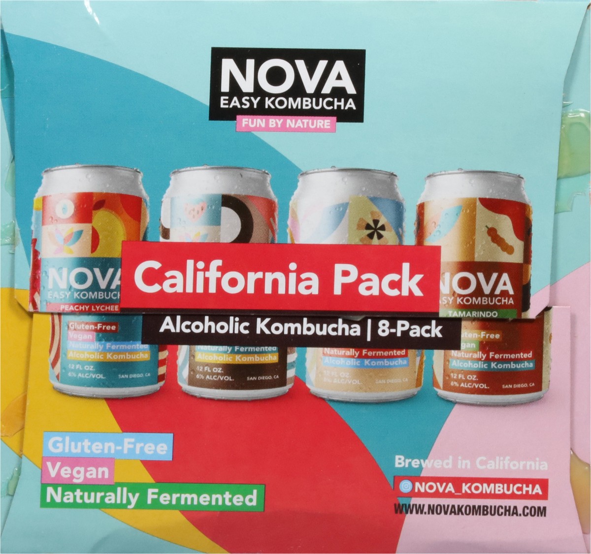slide 6 of 13, Nova Easy Kombucha California Variety Pack 8 Pack In Cans - 12 Fl. Oz., 12 fl oz