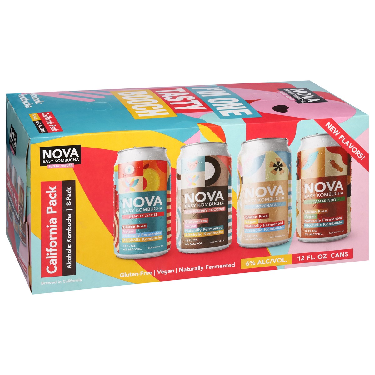 slide 4 of 13, Nova Easy Kombucha California Variety Pack 8 Pack In Cans - 12 Fl. Oz., 12 fl oz