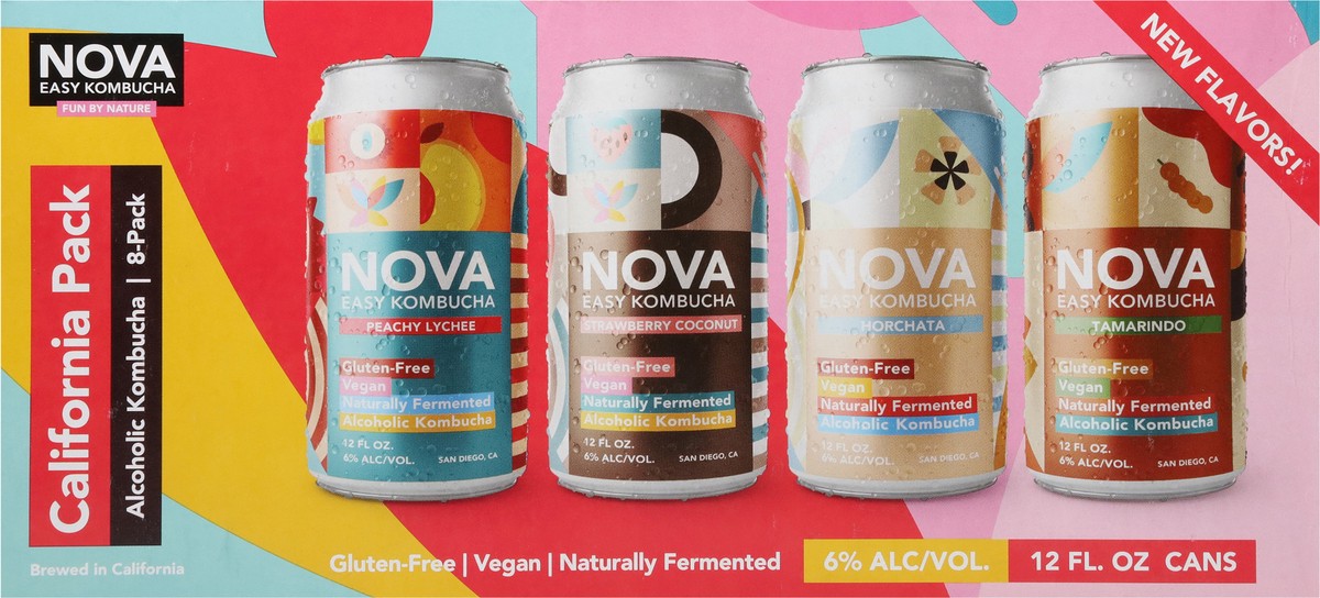 slide 9 of 13, Nova Easy Kombucha California Variety Pack 8 Pack In Cans - 12 Fl. Oz., 12 fl oz
