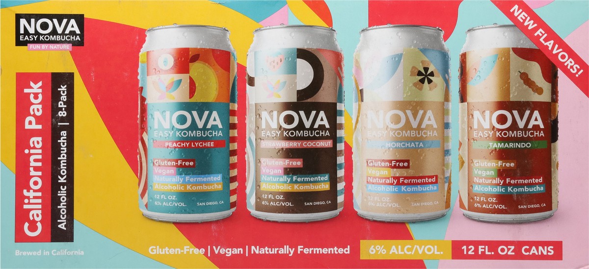slide 5 of 13, Nova Easy Kombucha California Variety Pack 8 Pack In Cans - 12 Fl. Oz., 12 fl oz