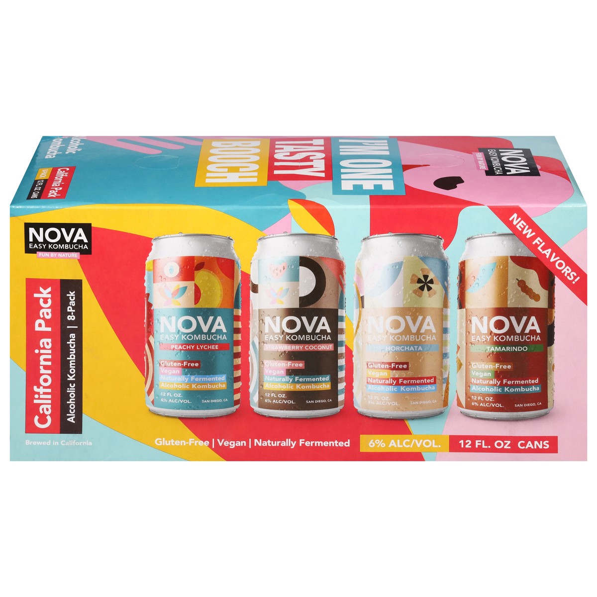 slide 3 of 13, Nova Easy Kombucha California Variety Pack 8 Pack In Cans - 12 Fl. Oz., 12 fl oz