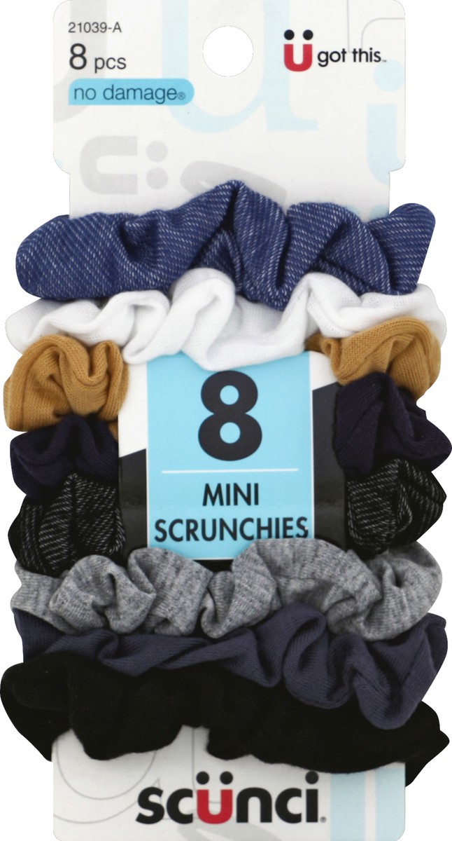 slide 3 of 6, scünci Neutral Mini Scrunchies, 8 ct