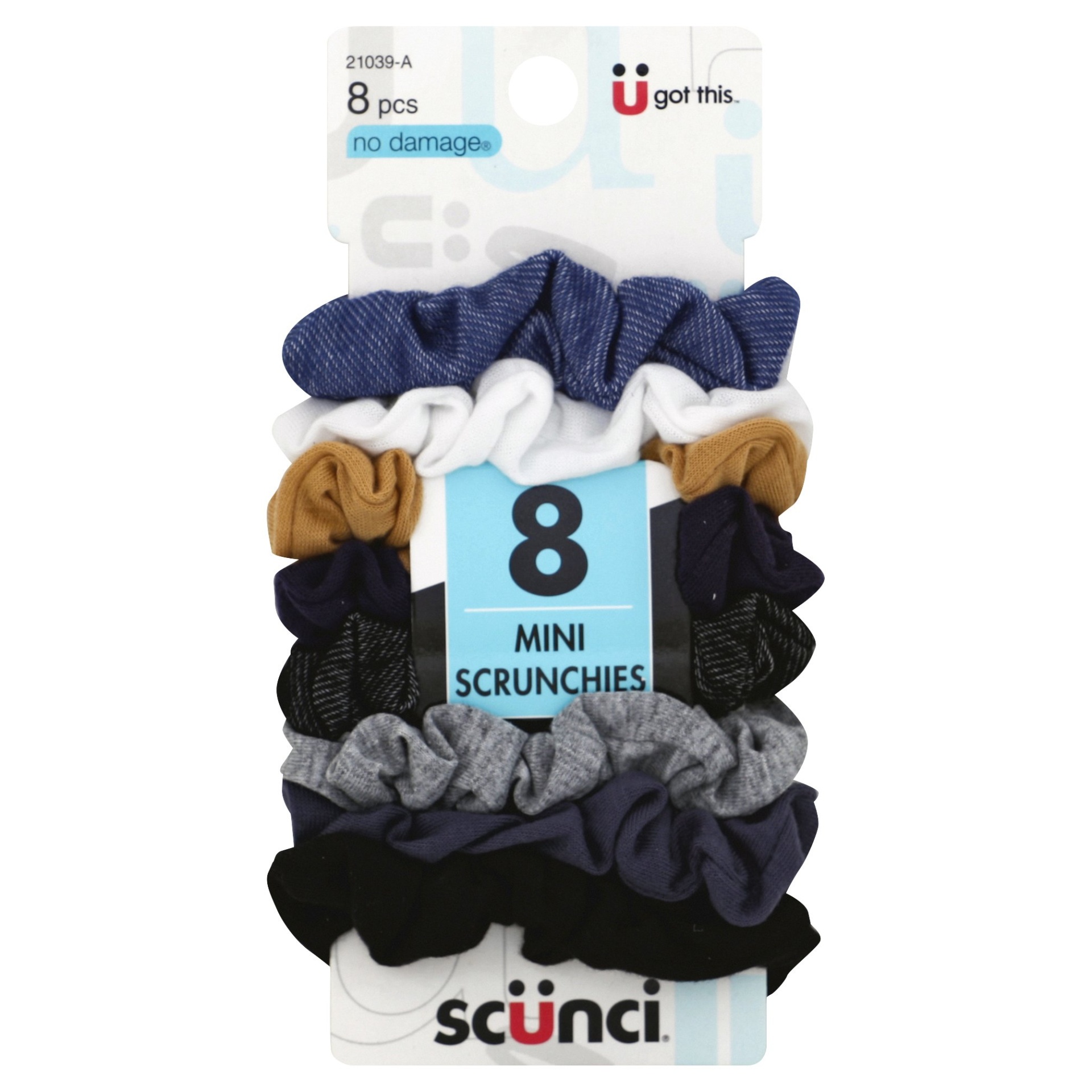 slide 1 of 6, scünci Neutral Mini Scrunchies, 8 ct