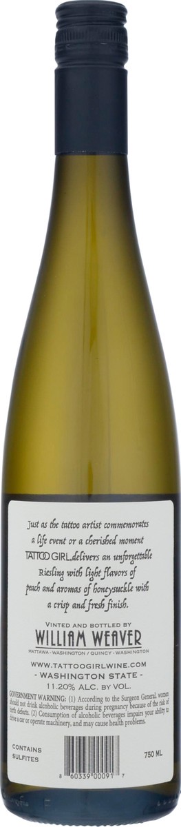 slide 9 of 9, Tattoo Girl Columbia Valley Riesling 750 ml, 750 ml