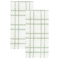 Everyday Living Grid Kitchen Towels - Green