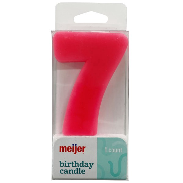 slide 12 of 13, Meijer Extra Large Birthday Candle, Number 7, Assorted Colors, 3", 1 ct