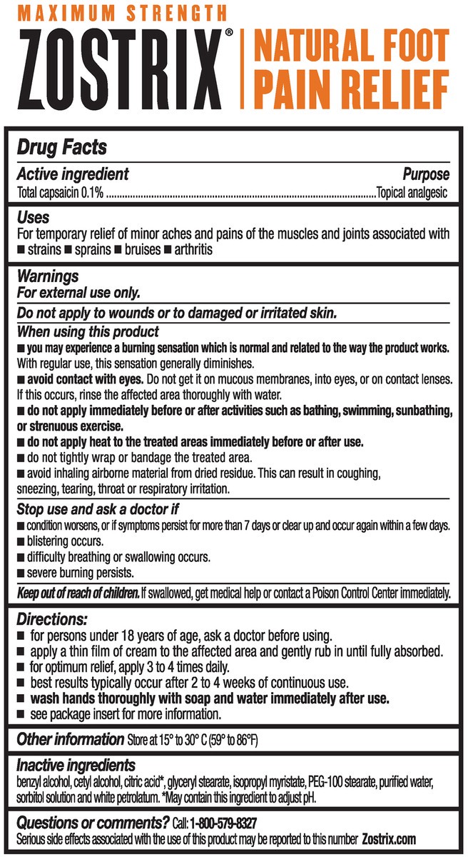 slide 3 of 9, Zostrix Maximum Strength Natural Foot Pain Relief 2 oz, 2 oz