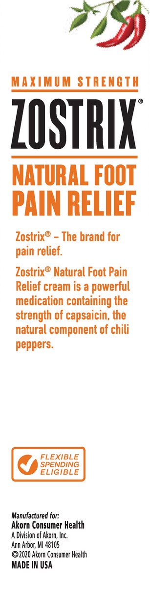 slide 4 of 9, Zostrix Maximum Strength Natural Foot Pain Relief 2 oz, 2 oz