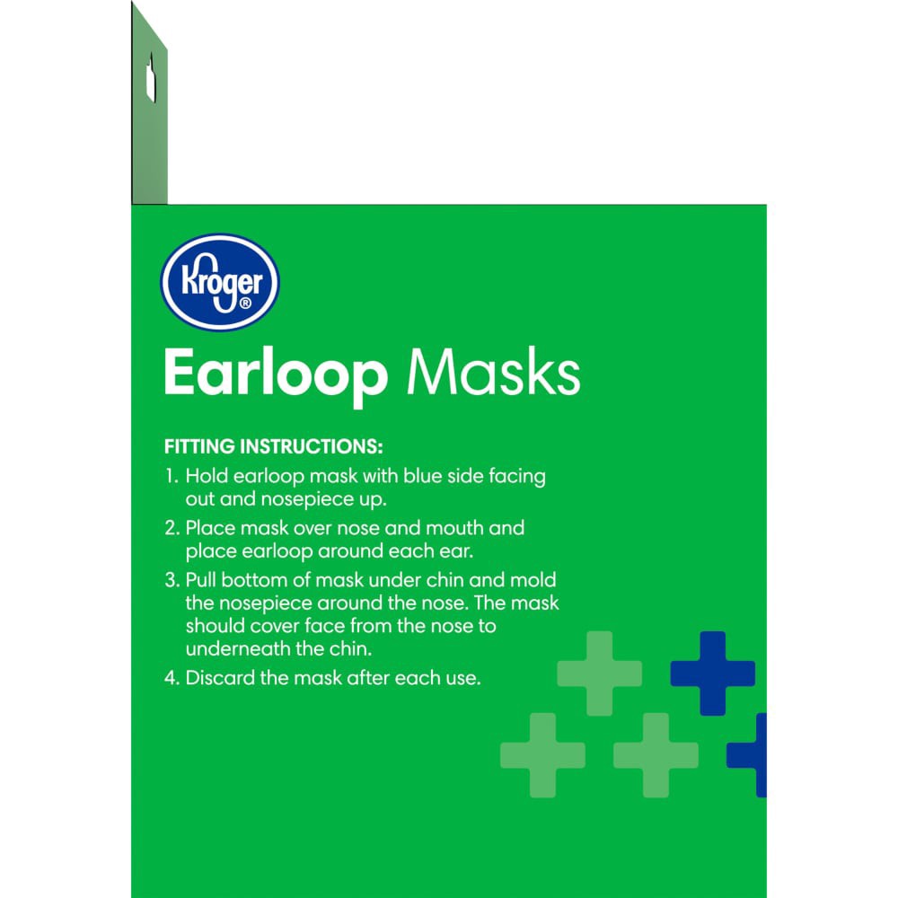 slide 4 of 5, Kroger Earloop Face Masks, 25 ct