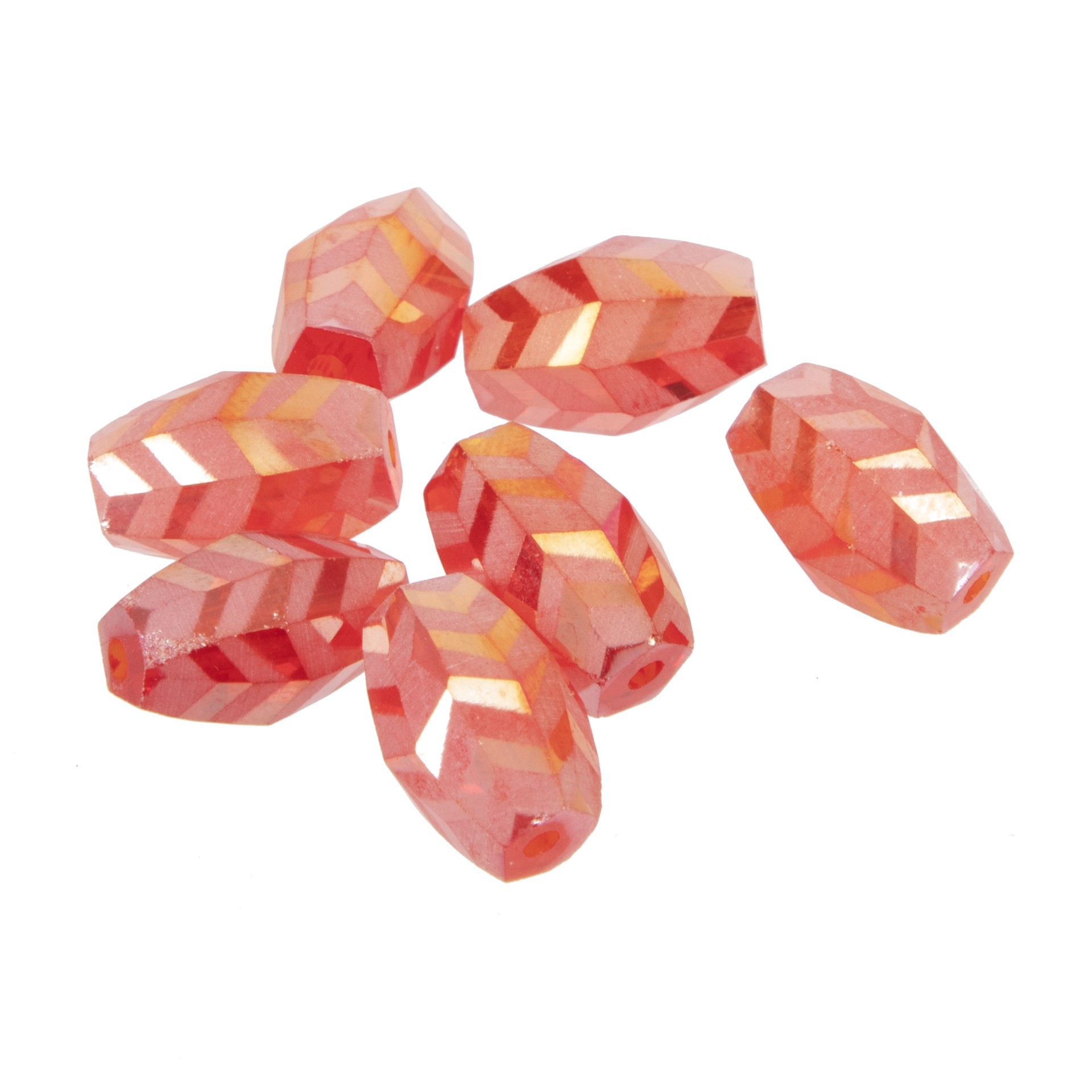 slide 2 of 5, Red Glass Faceted Oval Beads, 11mm By Bead Landing, 11mm