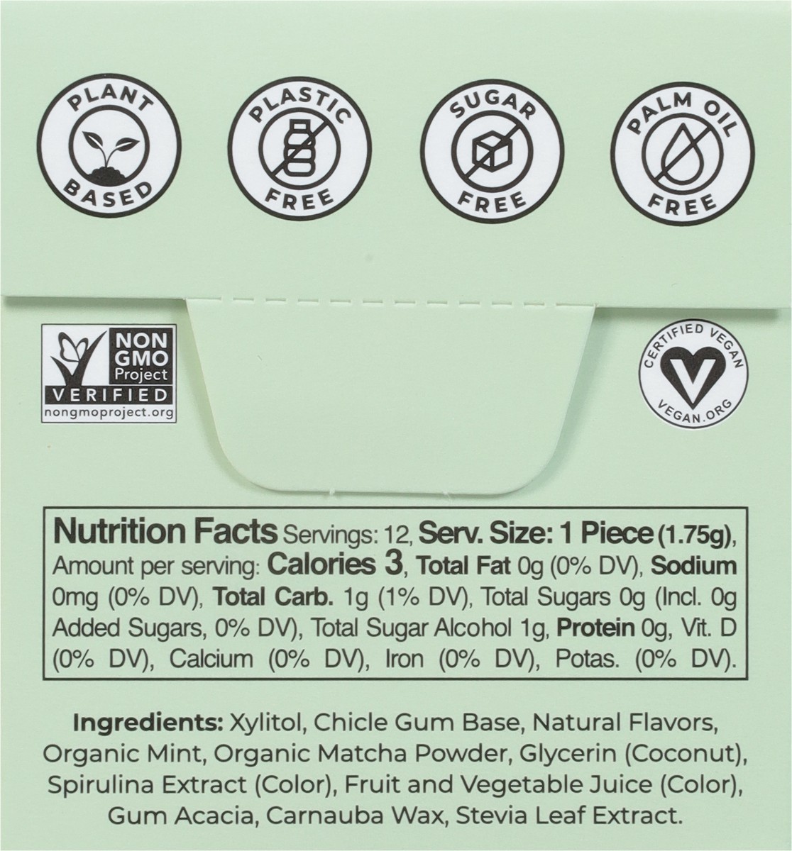 slide 6 of 9, Refresh Sugar Free Plant-Based Garden Mint Gum 12 ea, 12 ct