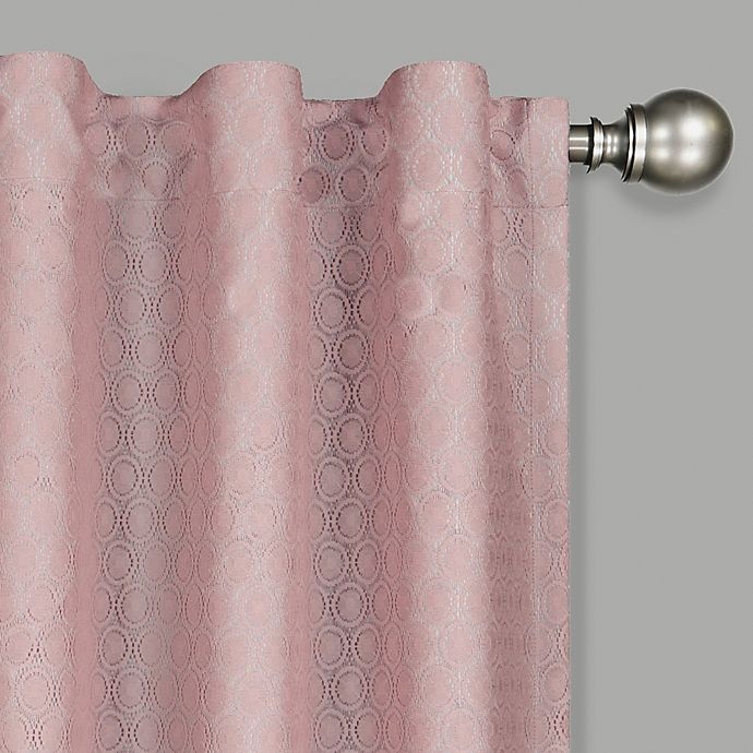 slide 1 of 8, Eclipse Nora Crochet Rod Pocket 100% Blackout Window Curtain Panel - Rose, 84 in