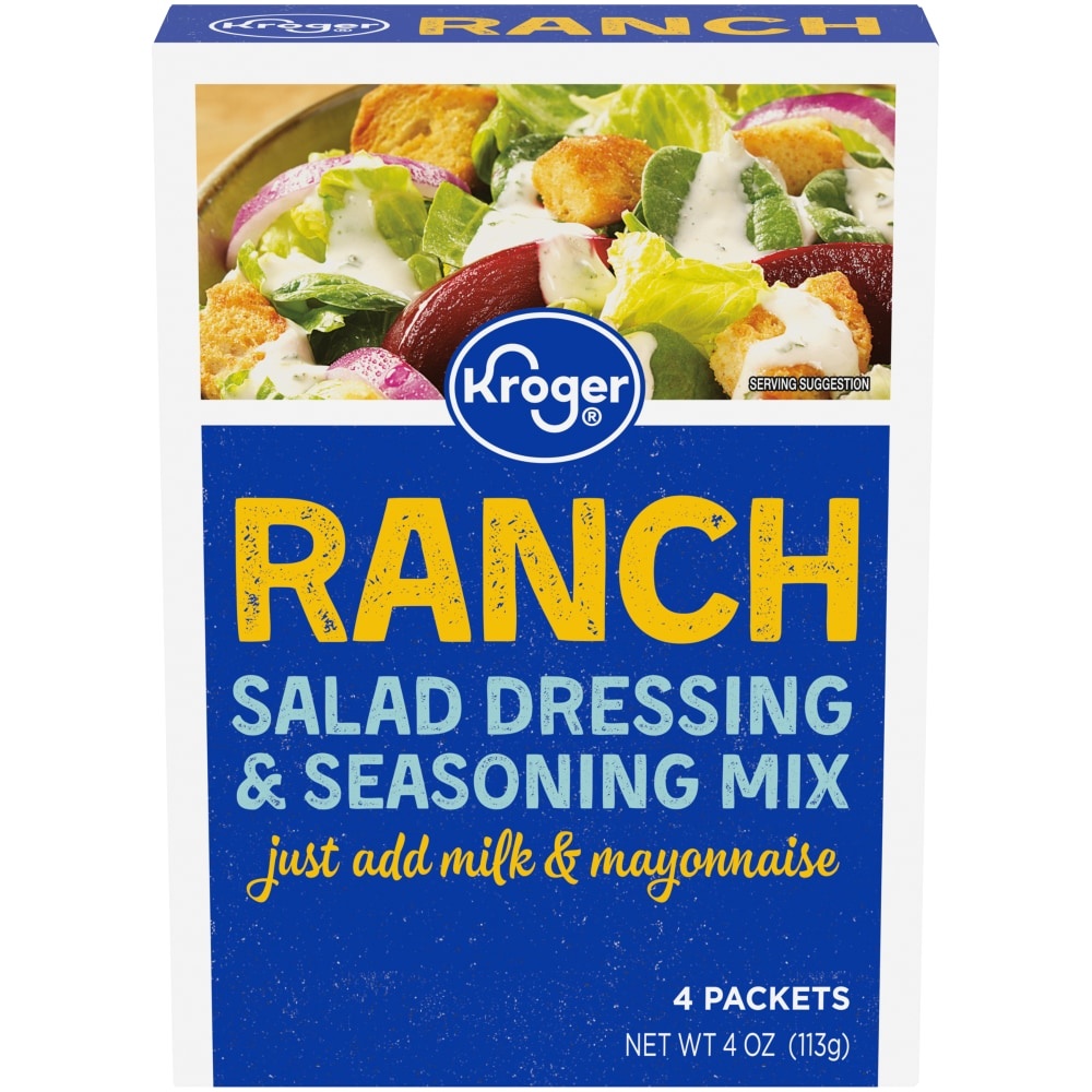 slide 1 of 1, Kroger Salad Magic Ranch Salad Dressing & Seasoning Mix, 4 ct; 1 oz