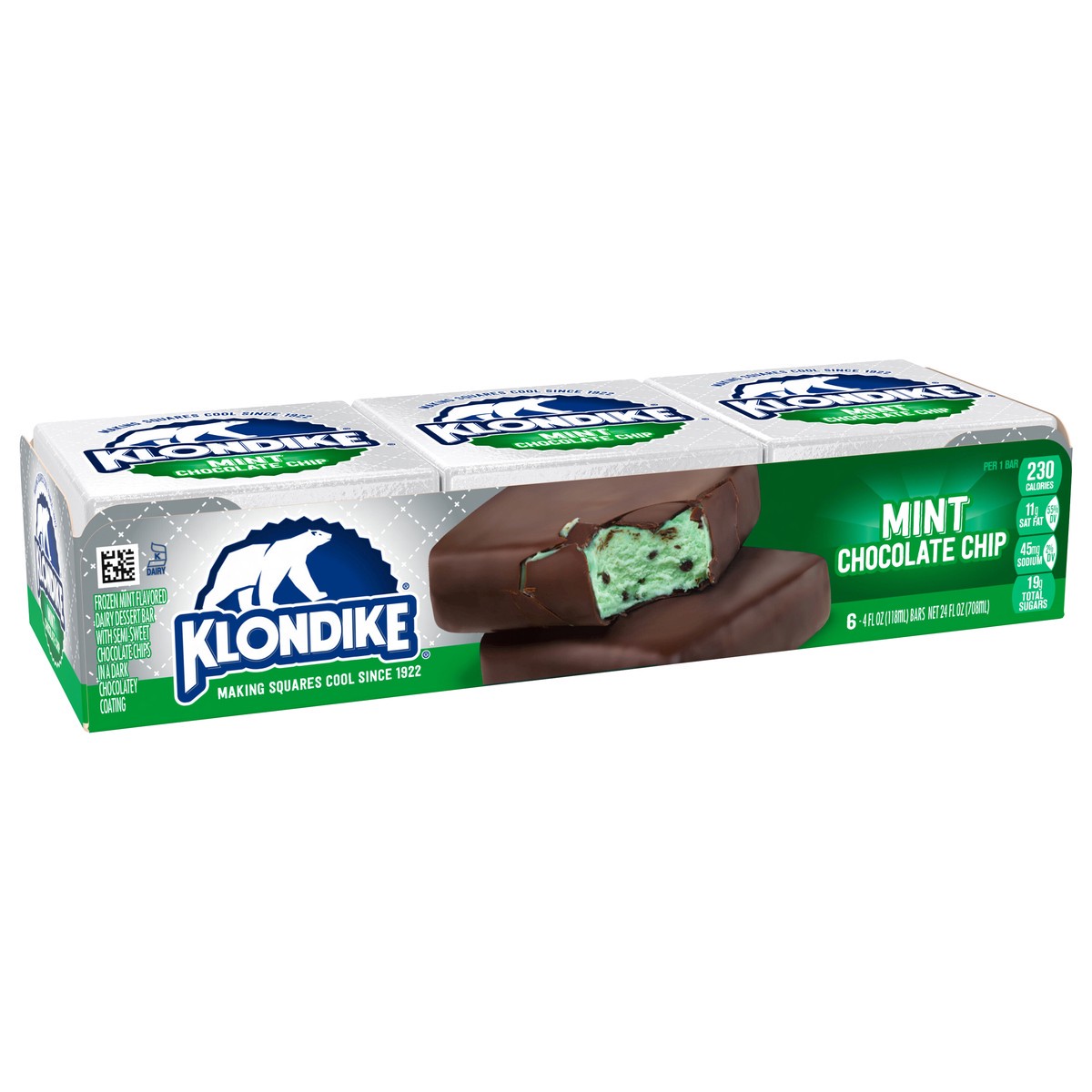 slide 6 of 9, Klondike Frozen Dairy Dessert Bars Mint Chocolate Chip, 4 fl oz, 6 Count , 4 fl oz