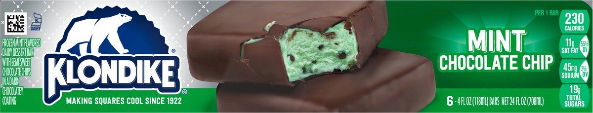 slide 5 of 9, Klondike Frozen Dairy Dessert Bars Mint Chocolate Chip, 4 fl oz, 6 Count , 4 fl oz