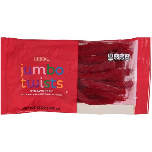 slide 1 of 1, Hy-vee Strawberry Jumbo Twists, 12 oz