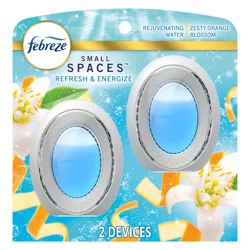 Febreze Small Spaces Air Freshener, Odor-Fighting, Refresh & Energize Scent, 2 Count