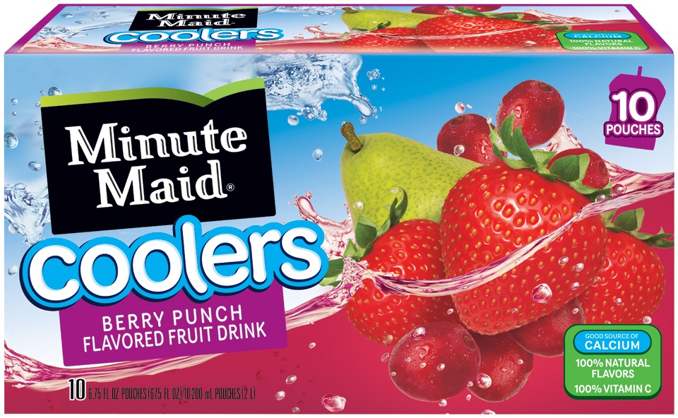 slide 1 of 1, Minute Maid Coolers Flavored Fruit Drink Berry Punch, 6 oz