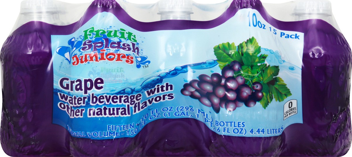 slide 13 of 13, Fruit Splash 15 Pack Grape Water Beverage 15 ea, 15 ct