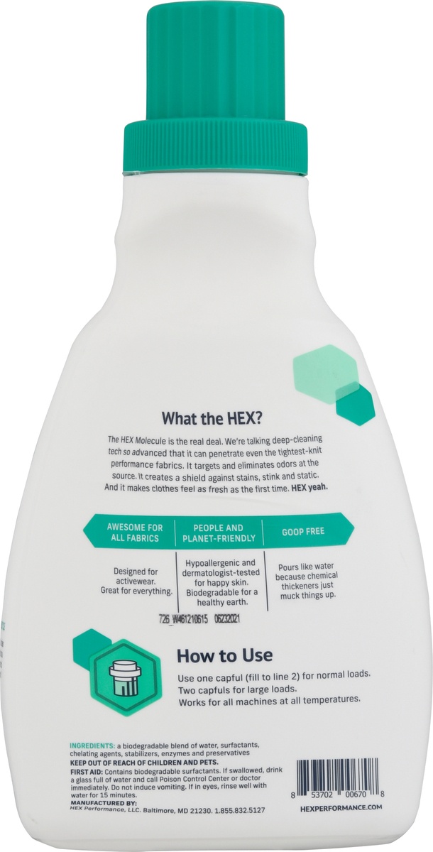 slide 9 of 10, Hex Performance Free + Clear Advanced Laundry Detergent, 50 fl oz