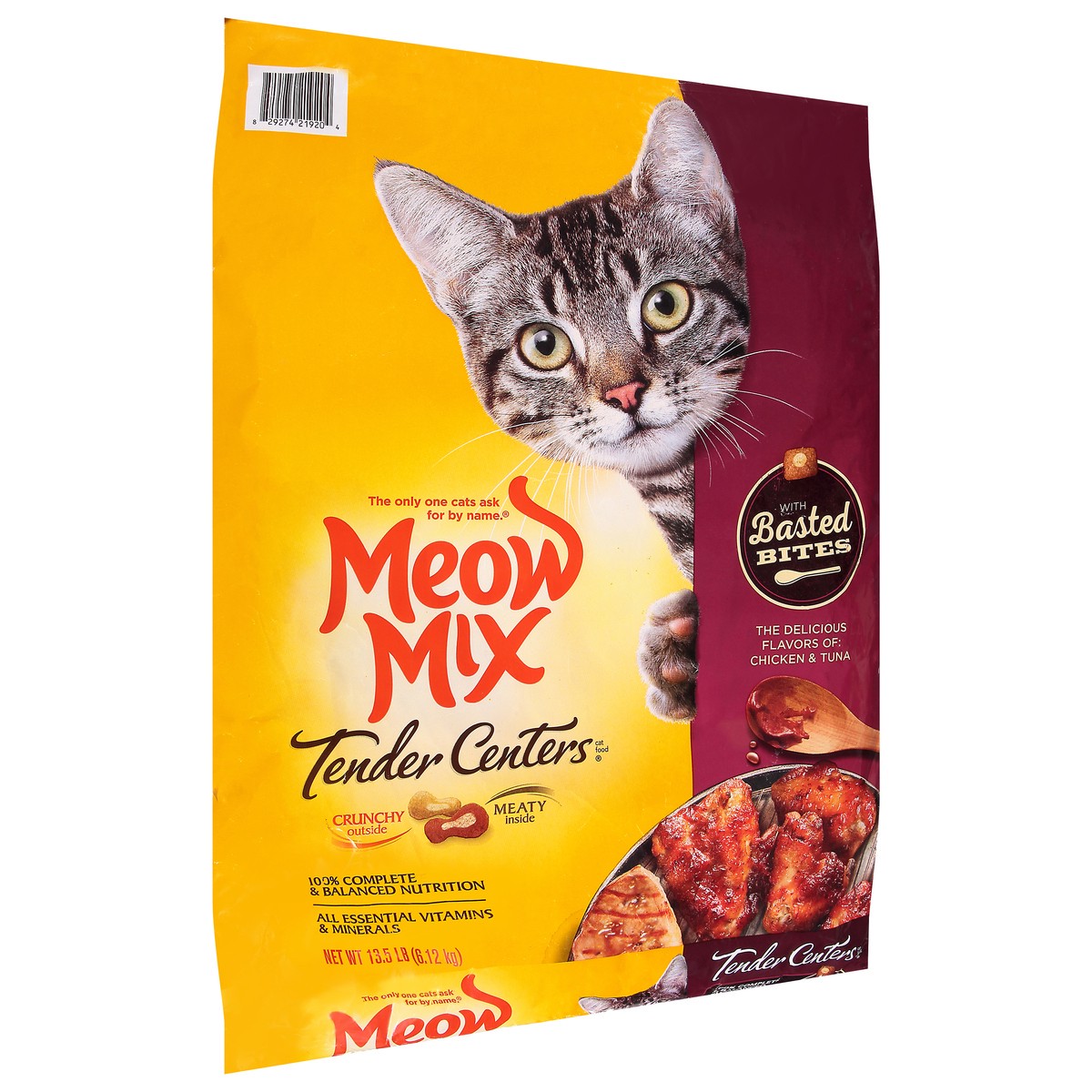 slide 7 of 9, Meow Mix Tender Centers Chicken & Tuna Cat Food 13.5 lb Bag, 13.5 lb