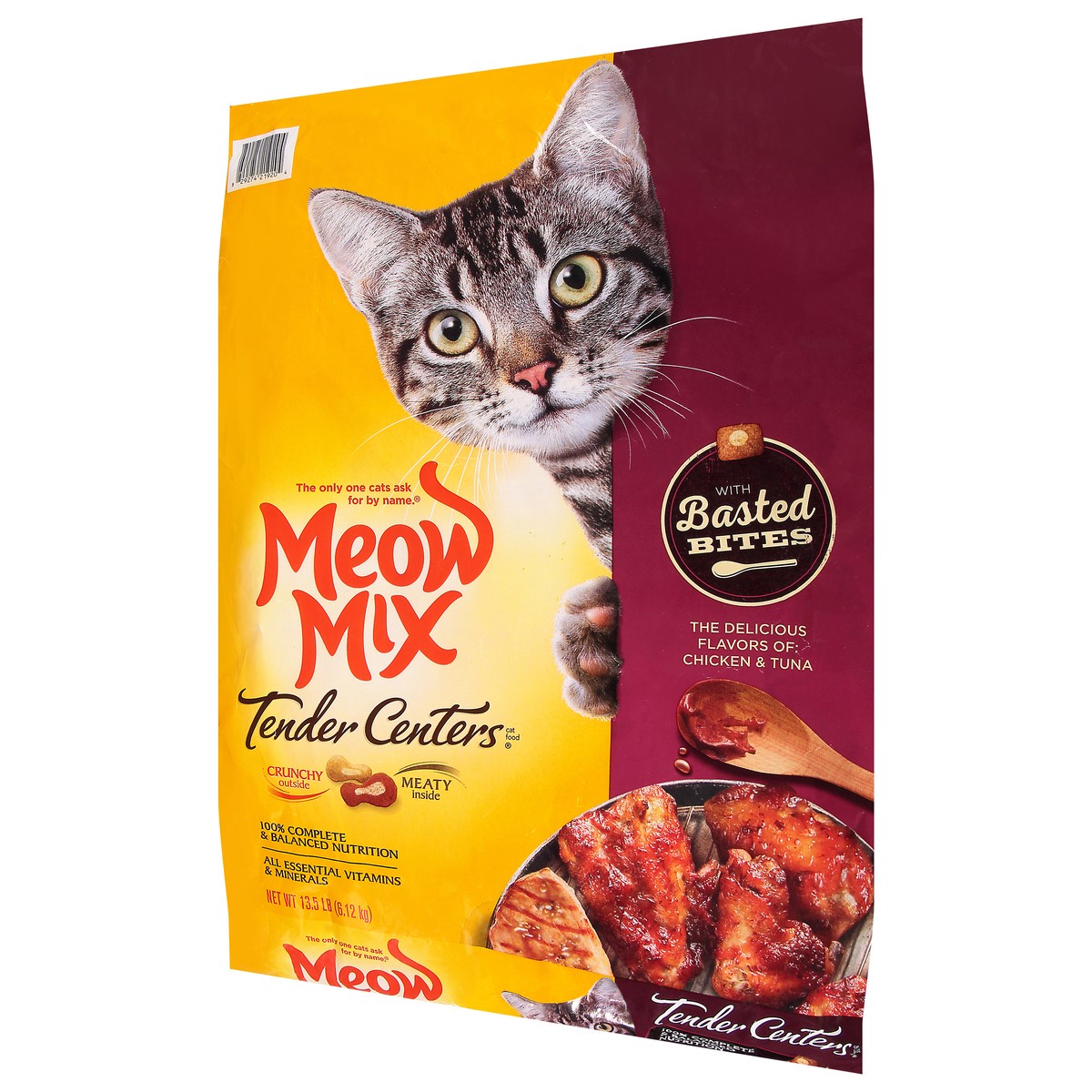 slide 2 of 9, Meow Mix Tender Centers Chicken & Tuna Cat Food 13.5 lb Bag, 13.5 lb