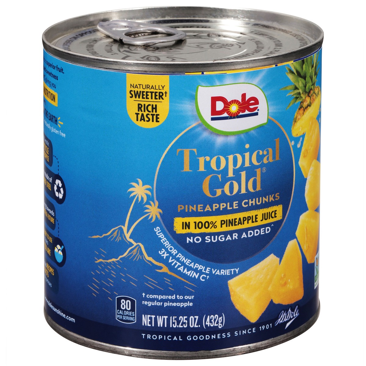 slide 2 of 11, Dole Tropical Gold Pineapple Chunks 15.25 oz, 15.25 oz
