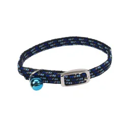Li'l Pals Elasticized Safety Kitten Collar with Reflective Threads, Blue, 5/16" x 8"
