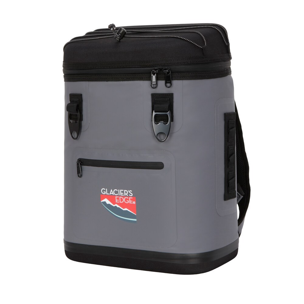 slide 1 of 1, Glacier's Edge® Premium 20 Can Cooler Backpack - Grey, 1 ct