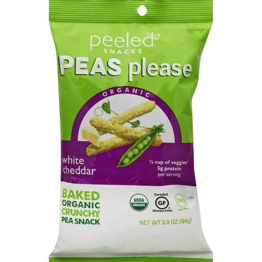 slide 2 of 2, Pea's Please Organic White Cheddar Pea Snacks, 3.3 oz