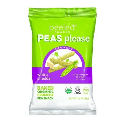 slide 1 of 1, Pea's Please Organic White Cheddar Pea Snacks, 3.3 oz