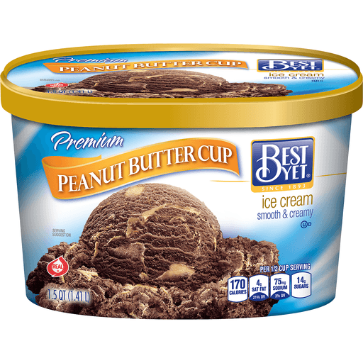 slide 1 of 1, Best Yet Peanut Butter Cup Ice Cream, 48 fl oz