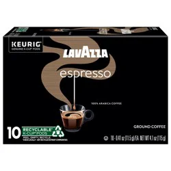 Lavazza Espresso, Single-Serve Keurig K-Cup Pods, Medium Roast Coffee, 10-Count Box