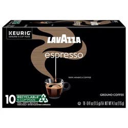 Lavazza Espresso, Single-Serve Keurig K-Cup Pods, Medium Roast Coffee, 10-Count Box