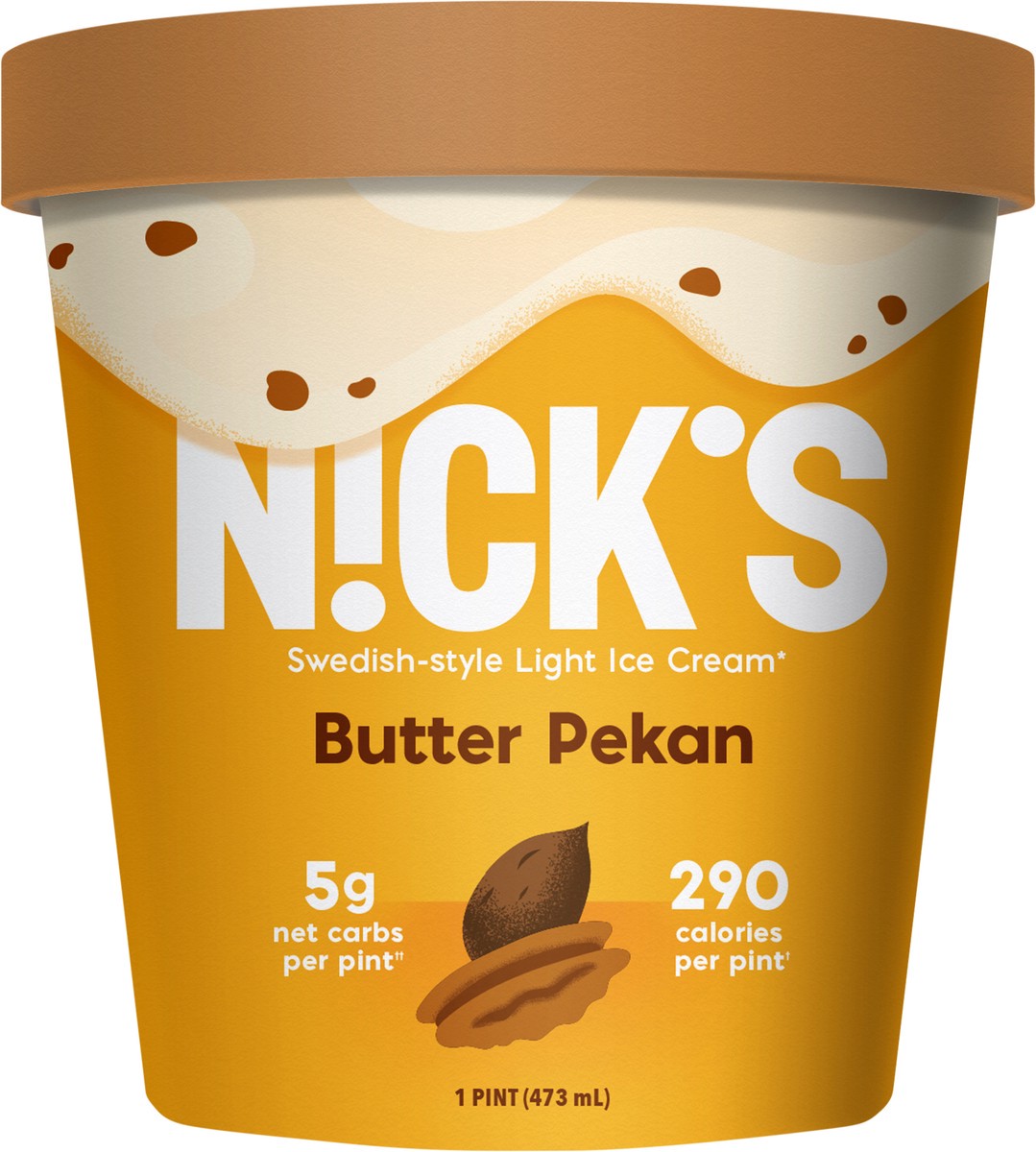 slide 5 of 7, Nick's Light Butter Pekan Ice Cream 1 pt Cup\Tub, 1 pint