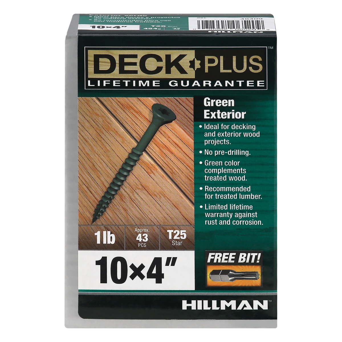 slide 1 of 1, Deck Plus Screws, Green, Exterior, 43 ct